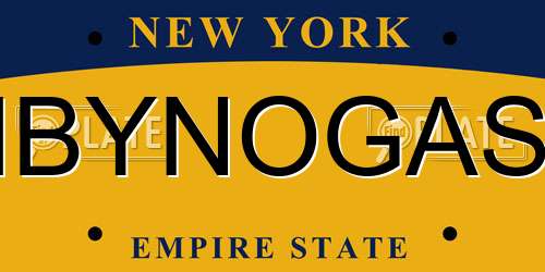 IBYNOGAS New York License Plate