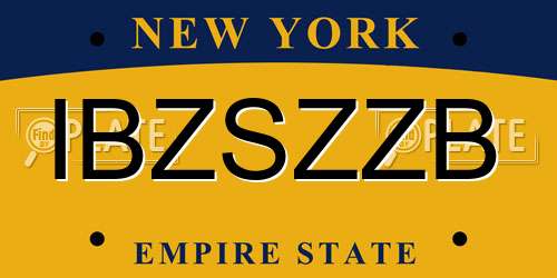 IBZSZZB New York License Plate