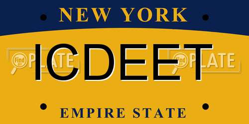 ICDEET New York License Plate
