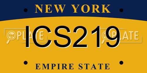 ICS219 New York License Plate