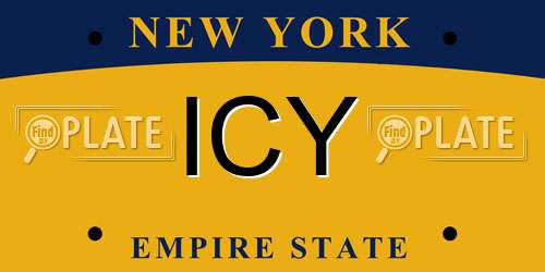 ICY New York License Plate