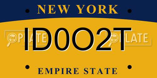 ID0O2T New York License Plate