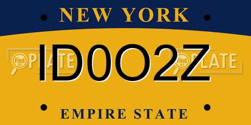 ID0O2Z New York License Plate
