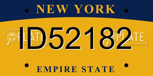 ID52182 New York License Plate