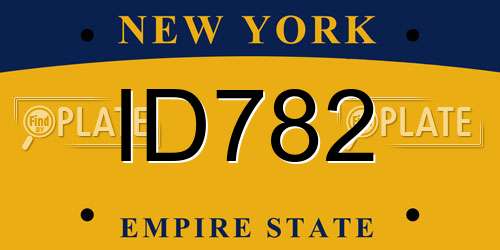 ID782 New York License Plate