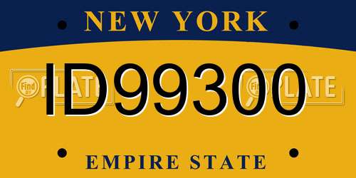 ID99300 New York License Plate