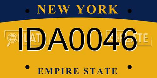 IDA0046 New York License Plate