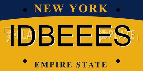 IDBEEES New York License Plate