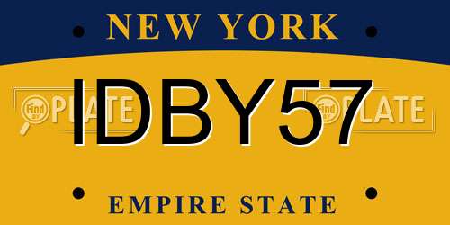 IDBY57 New York License Plate