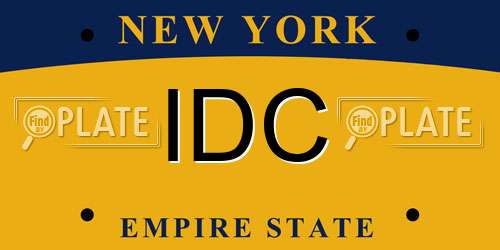 IDC New York License Plate