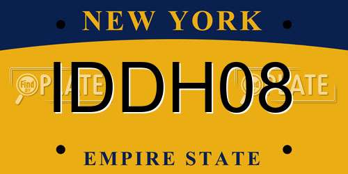 IDDH08 New York License Plate