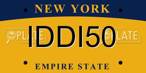 IDDI50 New York License Plate