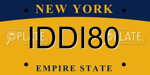 IDDI80 New York License Plate