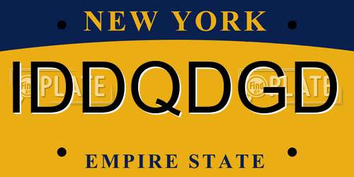IDDQDGD New York License Plate