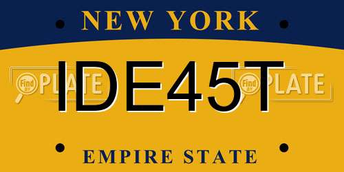 IDE45T New York License Plate