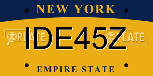 IDE45Z New York License Plate