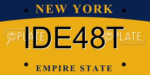 IDE48T New York License Plate