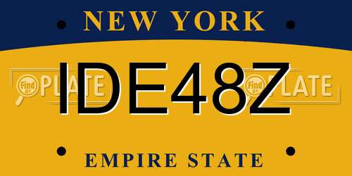 IDE48Z New York License Plate