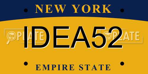 IDEA52 New York License Plate