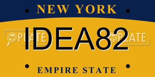 IDEA82 New York License Plate