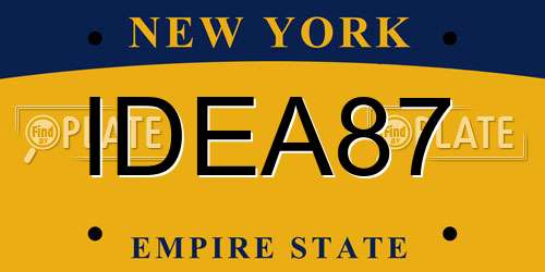 IDEA87 New York License Plate