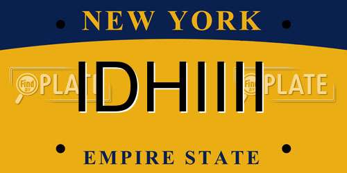 IDHIIII New York License Plate