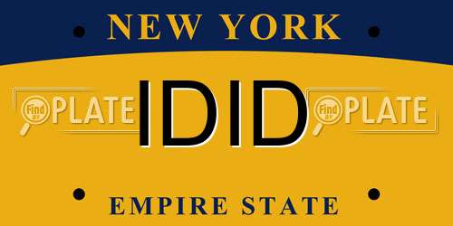 IDID New York License Plate