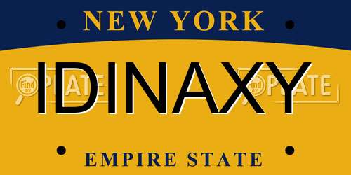 IDINAXY New York License Plate