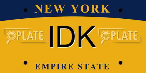 IDK New York License Plate