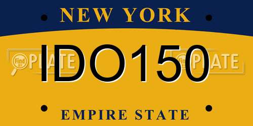 IDO150 New York License Plate