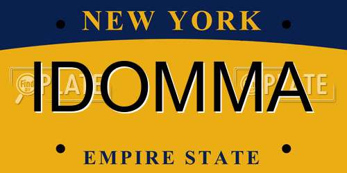IDOMMA New York License Plate
