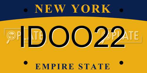IDOO22 New York License Plate