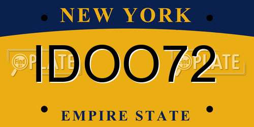 IDOO72 New York License Plate