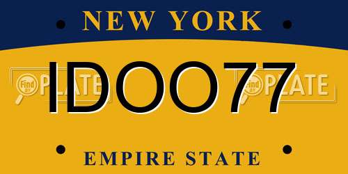 IDOO77 New York License Plate