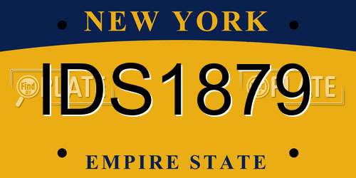 IDS1879 New York License Plate