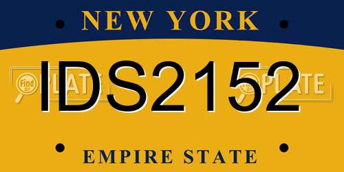 IDS2152 New York License Plate