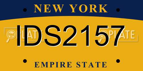 IDS2157 New York License Plate
