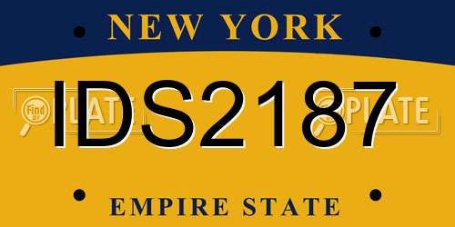 IDS2187 New York License Plate