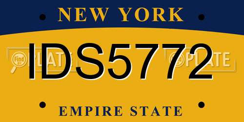 IDS5772 New York License Plate
