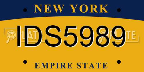 IDS5989 New York License Plate