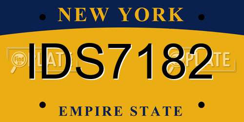 IDS7182 New York License Plate