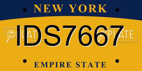 IDS7667 New York License Plate