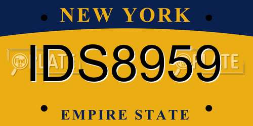 IDS8959 New York License Plate