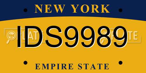 IDS9989 New York License Plate