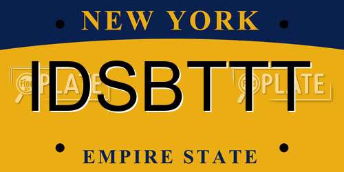 IDSBTTT New York License Plate