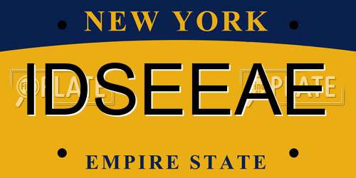 IDSEEAE New York License Plate