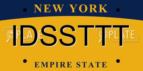IDSSTTT New York License Plate