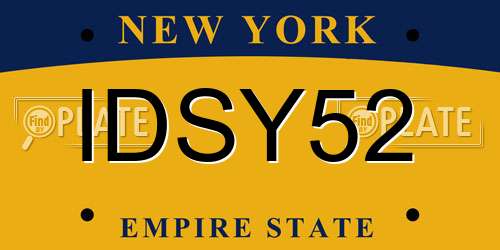 IDSY52 New York License Plate
