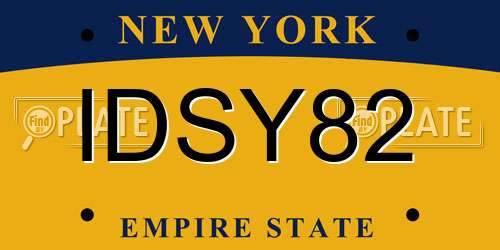 IDSY82 New York License Plate