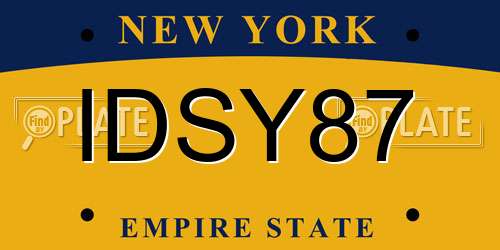 IDSY87 New York License Plate